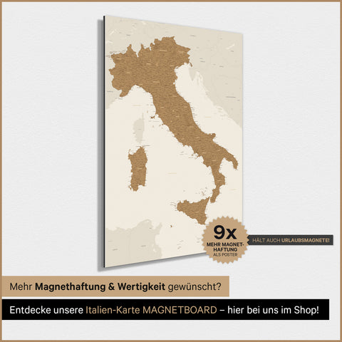 Carte d'Italie TRAVEL® Magnetposter – en 21 couleurs