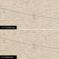 Nordamerika Karte Pinn-Leinwand in Hale Navy (Dunkelblau-Gold) optional mit dem Straßennetz der größten Highways und Interstates