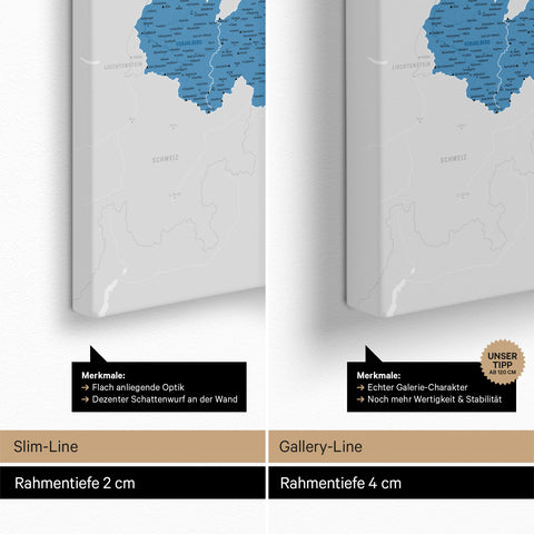 Carte d'Autriche TRAVEL® Carte à épingles – Bleu Océan
