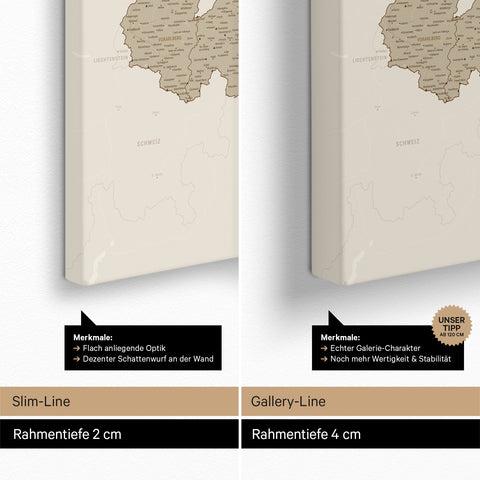 Carte d'Autriche TRAVEL® Carte à épingles – Desert Sand (Beige)