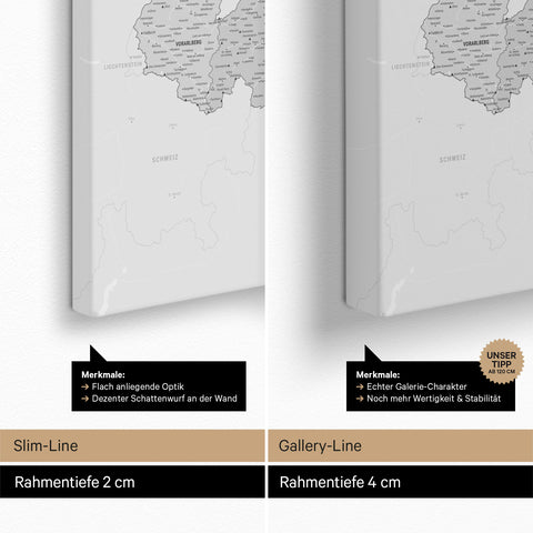 Carte d'Autriche TRAVEL® Carte à épingles – Multicolore Gris