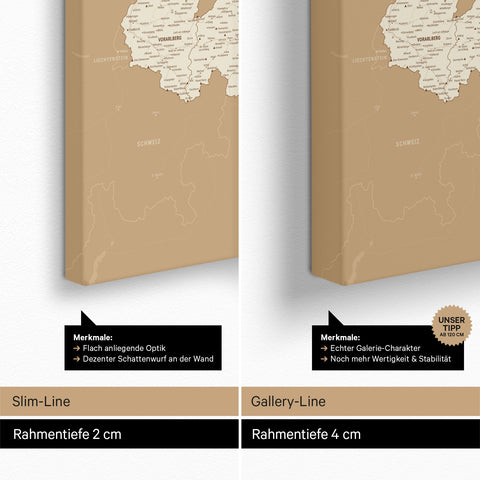 Carte d'Autriche TRAVEL® Carte à épingles – Trésor Or
