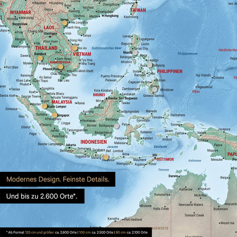 Carte physique magnétique du monde TRAVEL® – Multicolore Terra