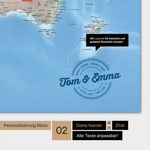 Alternatives motif pour une personnalisation avec ton nom sur une carte du monde physique en couleur multicolore Terra