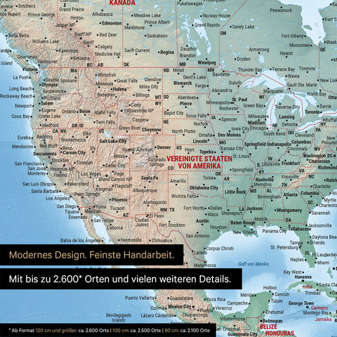 Carte du monde physique TRAVEL® Poster Premium – Multicolore Terra