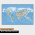 Carte du monde physique en version standard neutre et couleur Couleur Multicolore Terra
