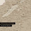 Ausschnitte einer Schweizkarte in der Region Freiburg und Thunersee als Pinn-Leinwand in Desert Sand (Beige) mit 1.400 Orten