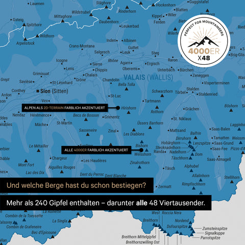 Carte magnétique de Suisse TRAVEL® Tableau magnétique – Bleu océan