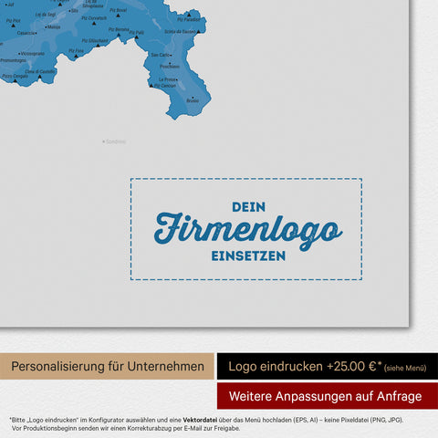 Carte magnétique de Suisse TRAVEL® Tableau magnétique – Bleu océan
