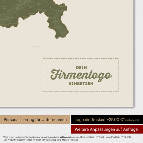 Carte magnétique de Suisse TRAVEL® Tableau magnétique – Vert olive