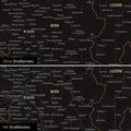 Magnetische Schweiz-Karte Leinwand in Light Black wahlweise mit oder ohne Straßennetz