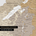 Ausschnitte einer Schweizkarte in der Region Freiburg und Thunersee in Multicolor Beige mit 1.400 Orten