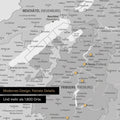 Ausschnitte einer Schweizkarte in der Region Freiburg und Thunersee in Multicolor Grau mit 1.400 Orten