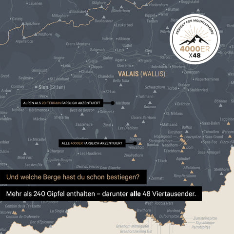 Carte magnétique de Suisse TRAVEL® Tableau magnétique – Bleu marine clair