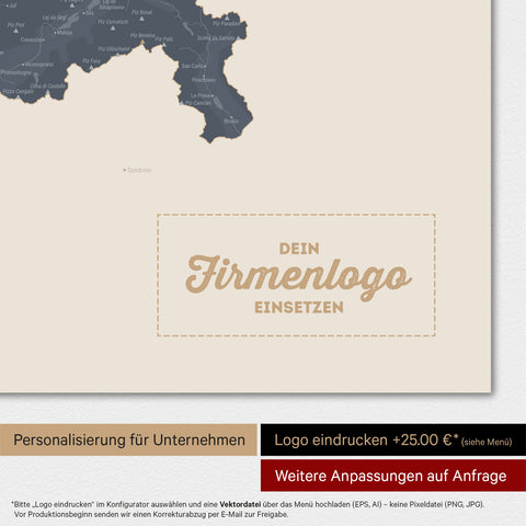 Carte magnétique de Suisse TRAVEL® Tableau magnétique – Bleu marine clair