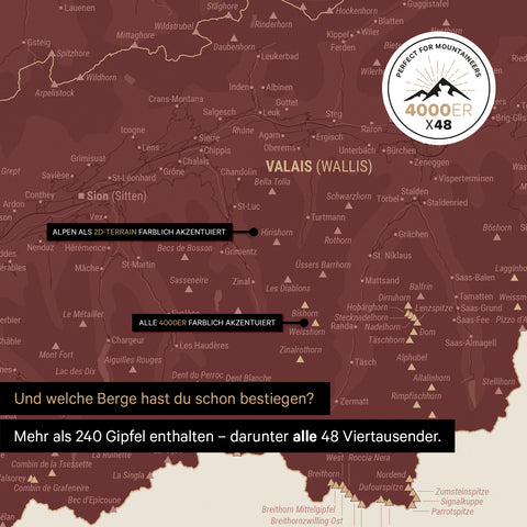 Carte magnétique de Suisse TRAVEL® Tableau magnétique – Rouge Bordeaux