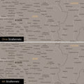 Magnetische Schweiz-Karte Leinwand in Warmgray (Braun-Grau) wahlweise mit oder ohne Straßennetz