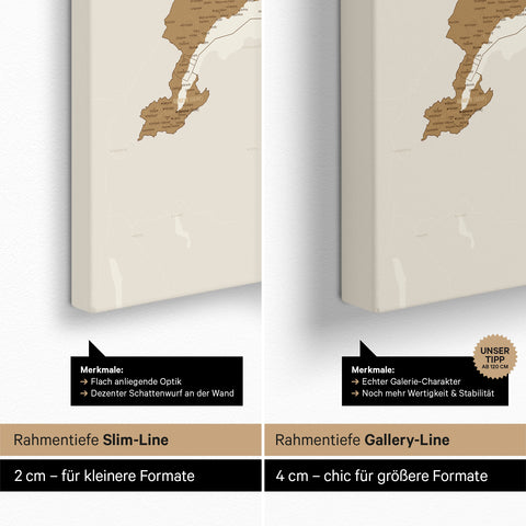 Carte de la Suisse TRAVEL® Carte à épingles – Bronze