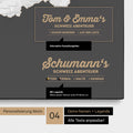 Pinnwand Leinwand einer Schweiz-Karte in Dunkelgrau mit Personalisierung als Logo mit Familiennamen