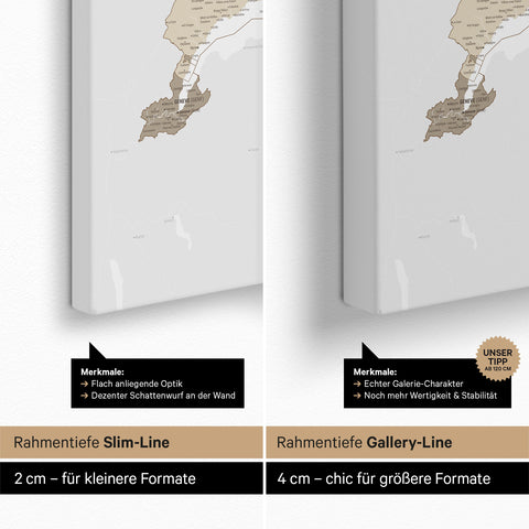 Carte de Suisse TRAVEL® Carte à épingles – Multicolore Beige