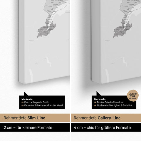 Carte de Suisse TRAVEL® Carte à épingles – Multicolore Gris