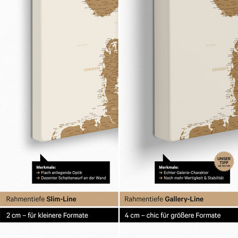 Carte de Scandinavie TRAVEL® Carte à épingles – Bronze