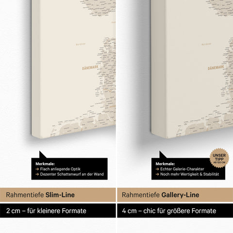 Carte de Scandinavie TRAVEL® Carte à épingles – Or