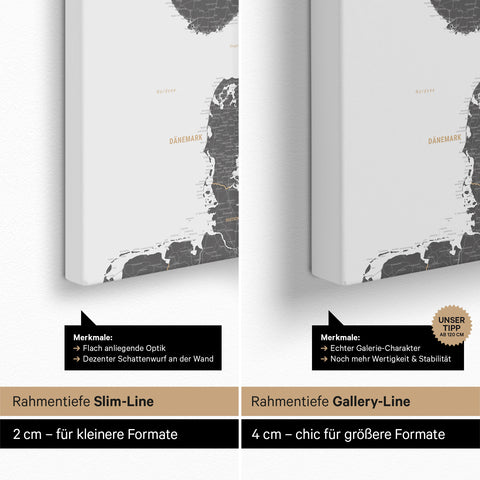 Carte de Scandinavie TRAVEL® Carte à épingles – Gris clair