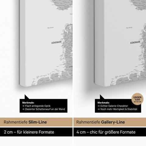 Carte de Scandinavie TRAVEL® Carte à épingles – Coolgray (Gris clair)