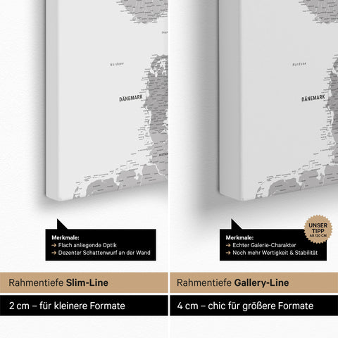 Carte de Scandinavie TRAVEL® Carte à épingles – Multicolore Gris