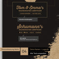 Pinnwand Leinwand einer Skandinavien-Karte in Sonar Black mit Personalisierung als Logo mit Familiennamen