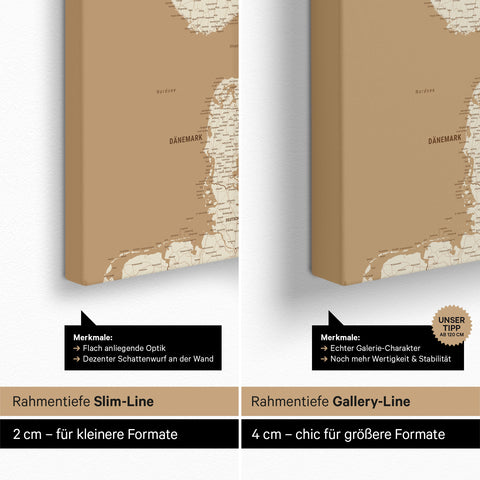 Carte de Scandinavie TRAVEL® Carte à épingles – Or Trésor