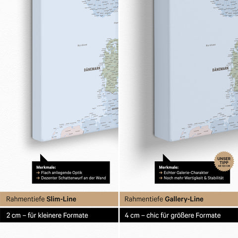 Carte scandinave TRAVEL® Carte à épingles – Atlas multicolore (Carte politique)