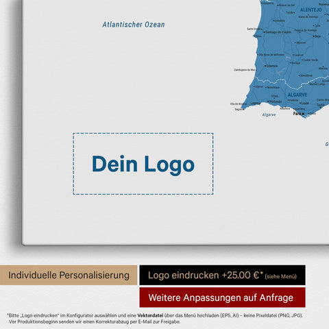 Carte Espagne & Portugal TRAVEL® Carte à épingles – Bleu Océan