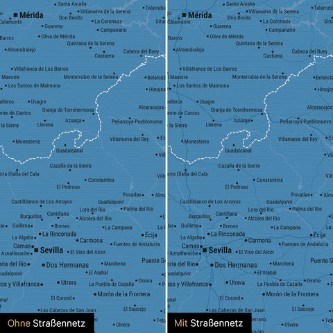 Carte Espagne & Portugal TRAVEL® Carte à épingles – Bleu Océan