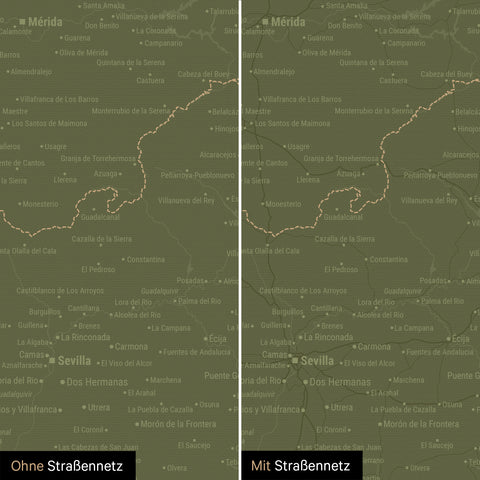Carte Espagne & Portugal TRAVEL® Carte à épingles – Vert Olive