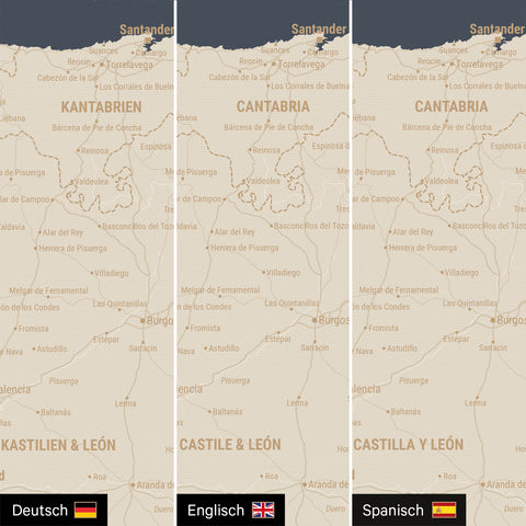 Carte Espagne & Portugal TRAVEL® Carte à épingles – Hale Navy