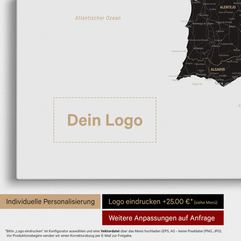 Carte Espagne & Portugal TRAVEL® Carte à épingles – Noir clair