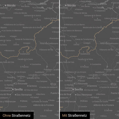 Carte Espagne & Portugal TRAVEL® Carte à épingles – Gris clair