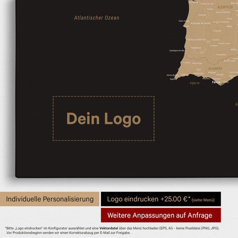 Carte Espagne & Portugal TRAVEL® Carte à épingles – Sonar Black