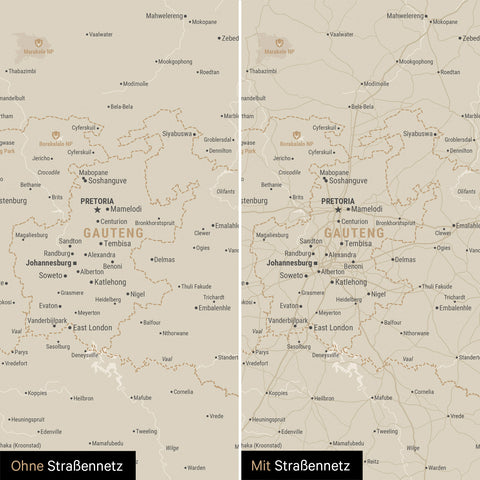 Carte de l’Afrique du Sud à épingles TRAVEL® – Or