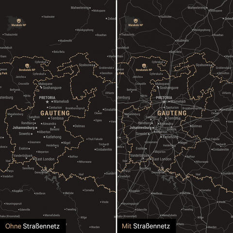 Carte de l’Afrique du Sud à épingles TRAVEL® – Light Black