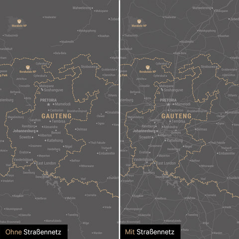 Carte de l’Afrique du Sud à épingles TRAVEL® – Light Gray