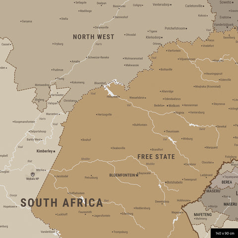 Carte de l’Afrique du Sud à épingles TRAVEL® – Multicolor Beige