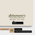 Südafrika-Karte als Pinn-Leinwand in Olive Green mit Personalisierung als Logo mit Familiennamen