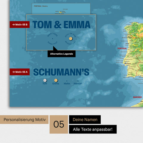Carte topographique de l'Europe TRAVEL® Tableau magnétique – Topo multicolore