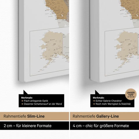 Carte des USA TRAVEL® Carte à épingles – Multicolore Beige