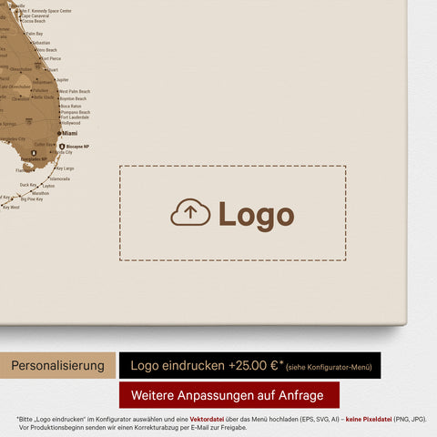 Carte des États-Unis à épingles TRAVEL® – Bronze