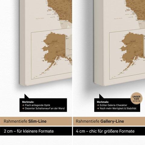 Carte des USA TRAVEL® Carte à épingles – Bronze