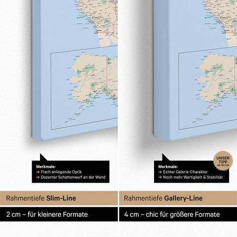 Carte des USA TRAVEL® Carte à épingles – Multicolore Classique